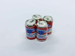 ミニチュア 缶ビール 4本セット 検索→リーメント ドールハウス シルバニア リカちゃんままごと 食玩 ぷちサンプル バドワイザービール3