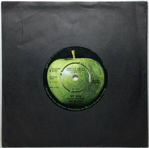 【英7】 THE BEATLES / GET BACK / DON'T LET ME DOWN / 1969 UK盤 APPLE 7インチシングルレコード EP 45 1U AG / 1U RO