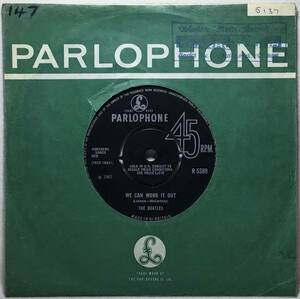 【英7】 THE BEATLES / WE CAN WORK IT OUT / DAY TRIPPER / 1965 UK盤 GRAMOPHONE 7インチシングルレコード EP 45 4 RD / 1:. RR