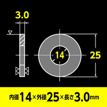 防振 防水 黒 ゴム ワッシャー EPDM 2個入 内径14mm x 外径25mm x 厚さ3.0mm_画像4