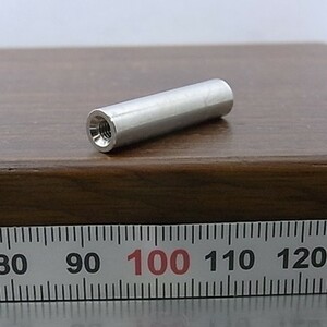 M3 用 黄銅 スペーサー 両メネジ 丸型 内径3mm 外径6mm 長さ25mm 4個入 真鍮 ニッケルメッキ ネジカラー