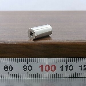 M3 用 黄銅 スペーサー 両メネジ 丸型 内径3mm 外径6mm 長さ12mm 4個入 真鍮 ニッケルメッキ ネジカラー