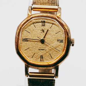 #148 NOEVIR Y481-7380 腕時計 アナログ 3針 金色文字盤 ゴールド基調 時計 とけい トケイ アクセサリー