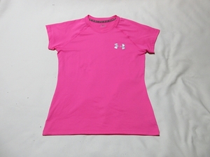 M-243★アンダーアーマー・WTR8383♪ピンク色/UAテック 半袖Tシャツ(LG)★