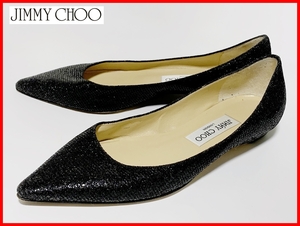 即決 JIMMY CHOO ジミーチュウ 36.5≒23.5cm パンプス 黒 ブラック レザー レディース D1