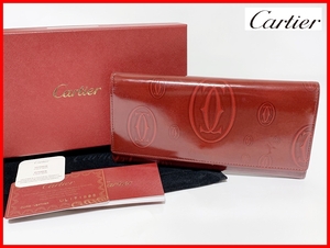 即決 Cartier カルティエ 二つ折り 長財布 赤 ウォレット レディース メンズ D11