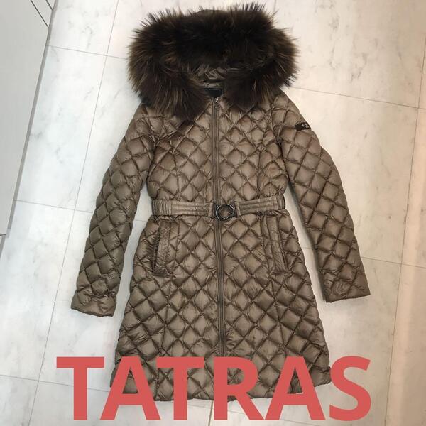 ★美品☆TATRAS　タトラス　ダウンコート　フード付き　ベルト付き