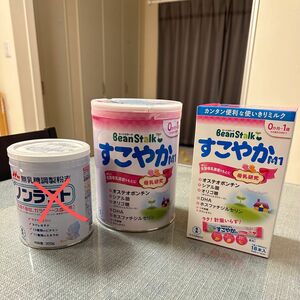 最終値下げ！！！送料込み すこやかミルク　800ml 大缶、18本入りスティックミルク＋3本　ビーンスターク 3点セット