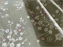 mets★5m*風光明花*梅の花*和柄*スケア*moss green*コットン*83C_画像7