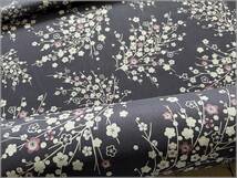 mets★5m*風光明花*梅の花*和柄*スケア*gray*コットン*生地83E_画像8