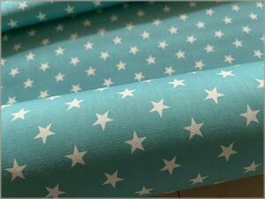 mets★5.5m*スター星*オックス*turquoise blue*コットン生地1L