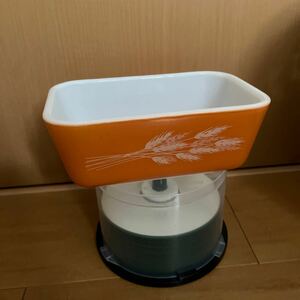 パイレックス　ミルクガラス　角型ボウル　アンティーク