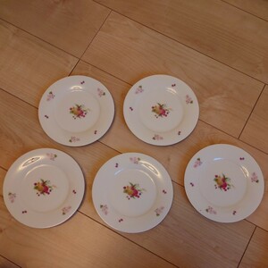 《Noritake》中古　ノリタケ　コンテンポラリー フルーツ柄　ケーキ皿５枚セット