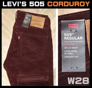 送料無料 【未使用】 LEVI'S ★ 505 レギュラー ストレート コーデュロイ パンツ 00505-2398 (W28/L32) ★ リーバイス BIG E ②