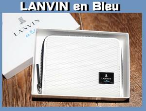 送料無料 特価即決【未使用】 LANVIN en Bleu ★ パスケース兼用 BOX型小銭入れ ★ 税込定価1万1000円 593601 牛革/やぎ革