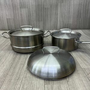 ■ C-1036 Fissler フィスラー 両手鍋 片手鍋 調理器具 厨房器具 キッチン用品 ステンレス 蓋 まとめ 現状品