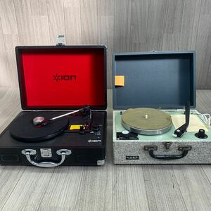 ◆E-500 ION アイオン VINYL MOTION iT45 HARP まとめ ポータブル レコードプレーヤー ターンテーブル 昭和レトロ オーディオ 中古現状品