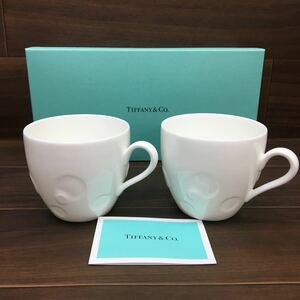 □B-685 TIFFANY ティファニー ムーンズマグカップ ペアマグカップ 食器 陶器 ホワイト 現状品