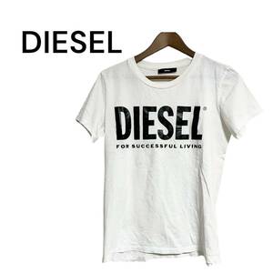 DIESEL Tシャツ 半袖 白 ロゴ ホワイト トップス コットン プリント ロゴプリント 