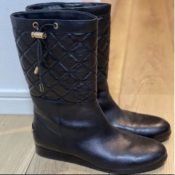 【超美品・正規品】マイケルコース ブーツ キルティング レザー ブラック