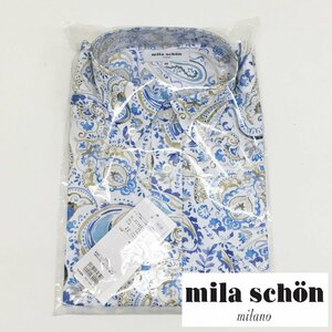 mila schon/半袖シャツ/メンズ/ペイズリー柄/ブルー系/ミラショーン/カジュアル/トップス/服/胸ポケット付き