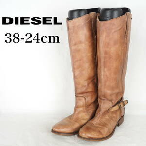 EB4517*DIESEL*ディーゼル*レディースロングブーツ*38-24cm*茶系