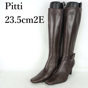 EB4522*Pitti*ピッティ*レディースロングブーツ*23.5cm2E*こげ茶