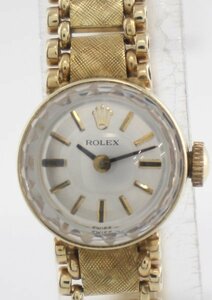 * operation goods ROLEX / Rolex gross weight :20.3g 3277 Cal.1400 14K Vintage watch hand winding cut glass 2 hands silver face 143104