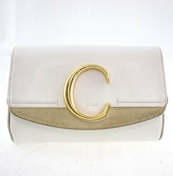 ◆ Chloe / クロエ ボディバッグ CHC19US195A37 ボディバッグ ホワイト系 ゴールド金具 ヴィンテージ 143067