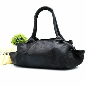 ★極美品★ロエベ LOEWE★ナッパアイレ★アナグラム★トート ショルダー バッグ★ナッパ レザー 本革★黒 ブラック★肩掛け★レディース