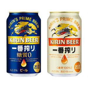 7本　ファミマ「キリン 一番搾り 糖質ゼロ／一番搾り生ビール 350ml缶(税込224円)」いずれか1点　送料無料