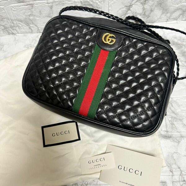 GUCCI ショルダーバッグスモールキルティングレザー ブラック系 541051