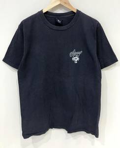 USA製 stussy ヘッドホン スカル Tシャツ ネイビー ステューシー 古着 オールド ヴィンテージ SIZE：L■0111U②