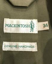 スコットランド製 MACKINTOSH GENUINE HANDMADE ゴム引きコート ステンカラー 比翼 カーキ マッキントッシュ SIZE：34■0115X_画像4