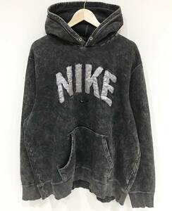 NIKE スウェット パーカー プルオーバー 長袖 ビッグロゴ 裏起毛 ケミカル リメイク 古着 446558-071 ナイキ SIZE：XXL■0117C③