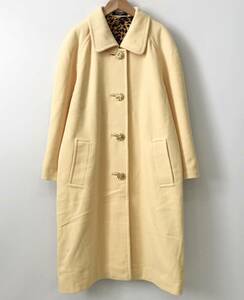 LEONARD FASHION PARIS アンゴラ100% ステンカラー ロングコート 裏地レオパード ヴィンテージ 524 1328751 レオナール SIZE：11AR■0124S