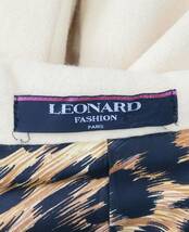 LEONARD FASHION PARIS アンゴラ100% ステンカラー ロングコート 裏地レオパード ヴィンテージ 524 1328751 レオナール SIZE：11AR■0124S_画像4