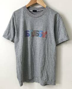 STUSSY ドットロゴ プリント Tシャツ 半袖 クルーネック グレー 古着 ステューシー SIZE：M■0129Z