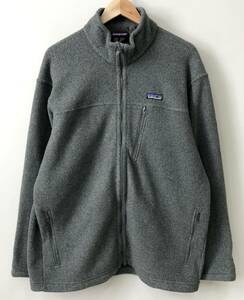 Patagonia SYNCHILLA シンチラ ジップアップ フリースジャケット ロゴ グレー アウトドア 古着 パタゴニア■0129Z