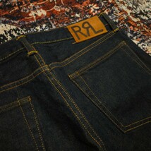 【USA製】 RRL Slim Fit One Washed Jeans 【32×32】 スリムフィット ワンウォッシュド ジーンズ デニム 赤耳 レザー 濃紺 Ralph Lauren_画像8
