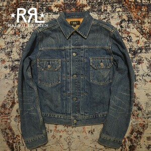 【名作】 RRL 2nd Type Blanket Denim Jacket 【S】 ブランケット デニム ジャケット レザー Levi's 507XX 肉厚 ジーンズ Ralph Lauren