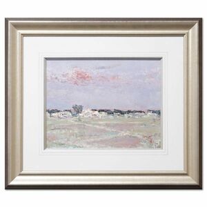 W923.【堀川素弘】「或る風景」新槐樹社 油彩 F6号 額装 / 絵画美術品