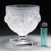 X571. LALIQUE ラリック クリスタルガラス 鳥装飾 脚付ボウル グラス / 硝子工芸西洋美術_画像3