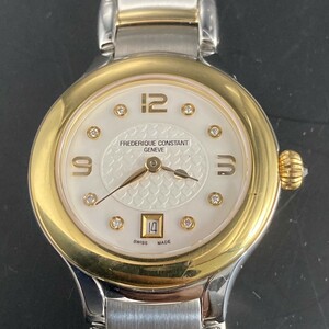 稼働 美品 FREDERIQUE CONSTANT フレデリック コンスタント FC220X2ER2 レディース腕時計8Pダイヤ ホワイトシェル文字盤 