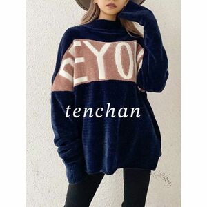 GYDA TOURISTモールジャガードニットTOPS セーター ニット 長袖 タートルネック ゆったり