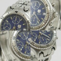 ★USED品 訳有り TAG-HEUER【タグホイヤー CG2111-R0 automatic 200METERS 自動巻 青文字盤 メンズ腕時計】_画像7