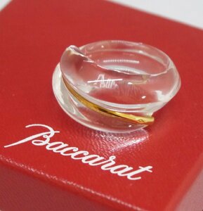 定型外送料無料 USED良品・保管品 Baccarat バカラ クリスタルリング 指輪 750刻印あり 約13号 約8.5g 保存袋/外箱付
