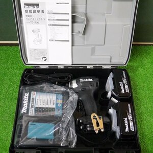 未使用品・保管品 makita マキタ TD173DRGXB 充電式インパクトドライバ ブラック 18V 6.0Ah バッテリ BL1860B 2個 急速充電器 DC18RF