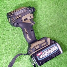 未使用品・保管品 makita マキタ TD002GRDXO 充電式インパクドドライバ オリーブ 充電器 DC40RA バッテリ BL4025 2個 取説/ケース 240115_画像4