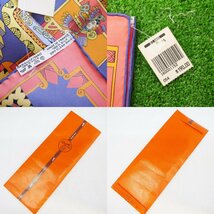 未使用品・保管品 HERMES エルメス カレ90 大判スカーフ ASTRES et SOLEILS 天体と太陽 シルク100％ ブルー系/ピンク系 他 収納袋付き_画像10